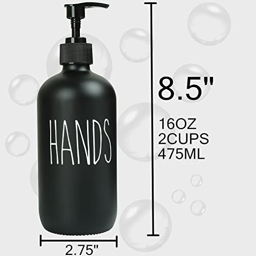 MOMEEMO Soap Dispenser Set 2 Pack, Contains Dish Soap Dispenser and Hand Soap Dispenser. 16 Oz Black Soap Dispenser with Black Plastic Pumps, Perfect for Black Kitchen Decor. (Black) - Image 2